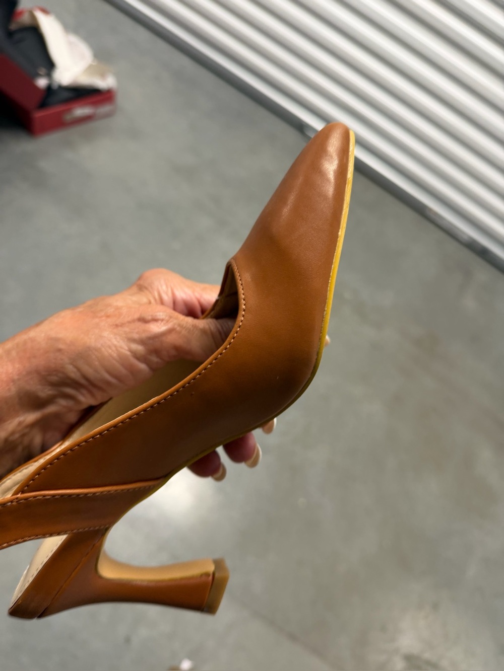 KTM womenโs brown slingback dress new with box size 9 1/2 or six
